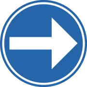 Obligation de tourner à droite.